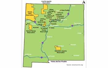Map of tribal nations in New Mexico