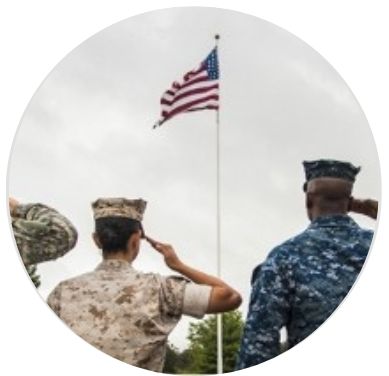 Image of soliders saluting the flag